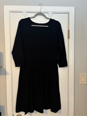 Worthington Black Scoop-Neck Midi Dress